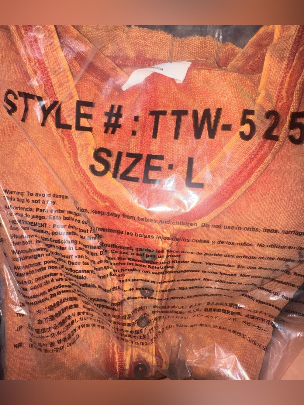 Zenana SZ LG. Washed Half-Button Raw Edge Sleeveless Henley Tank Top Rust Orange - Picture 3 of 6